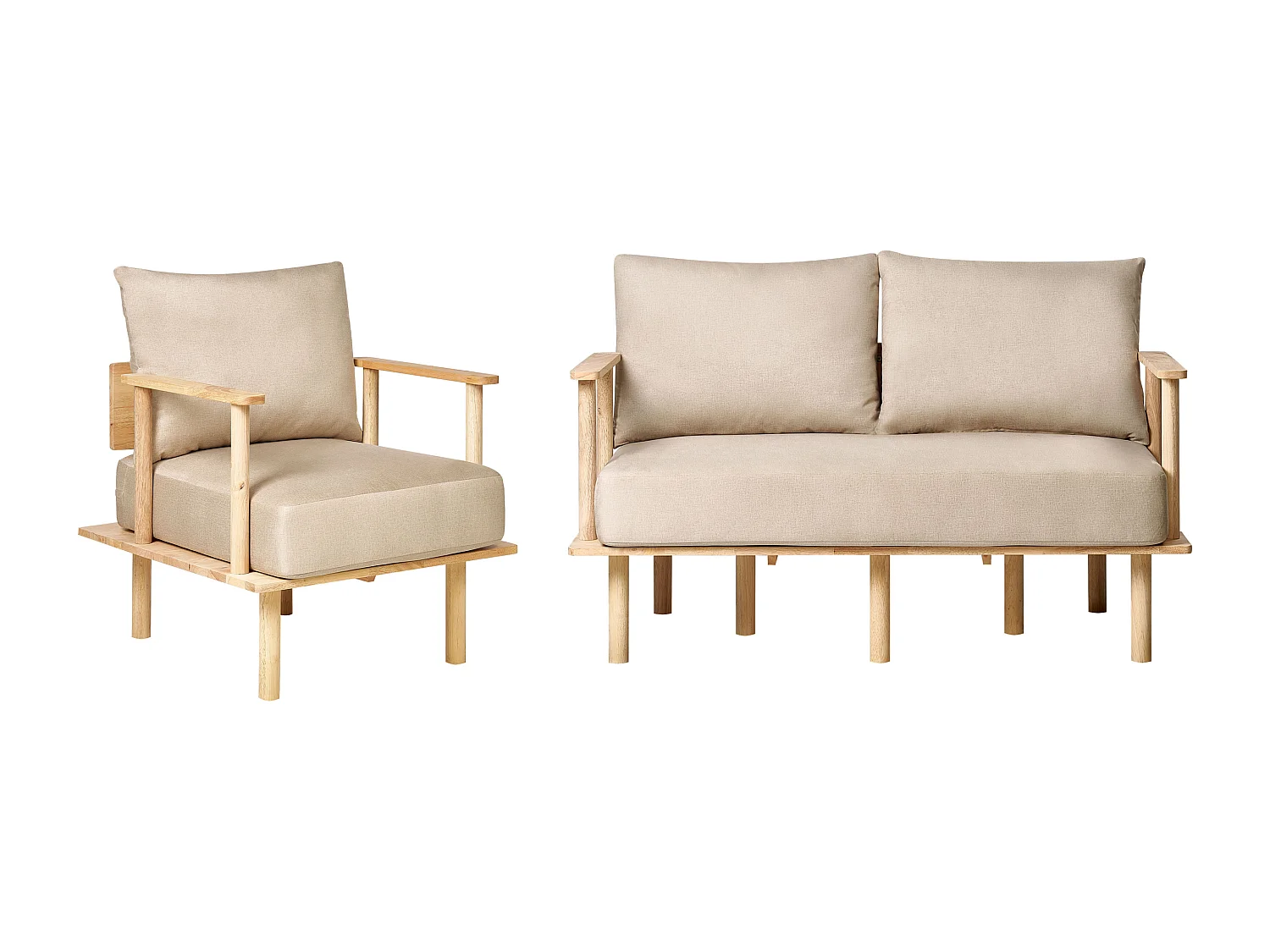 Bankenset ASKER Stof Zandbeige 3-zitter