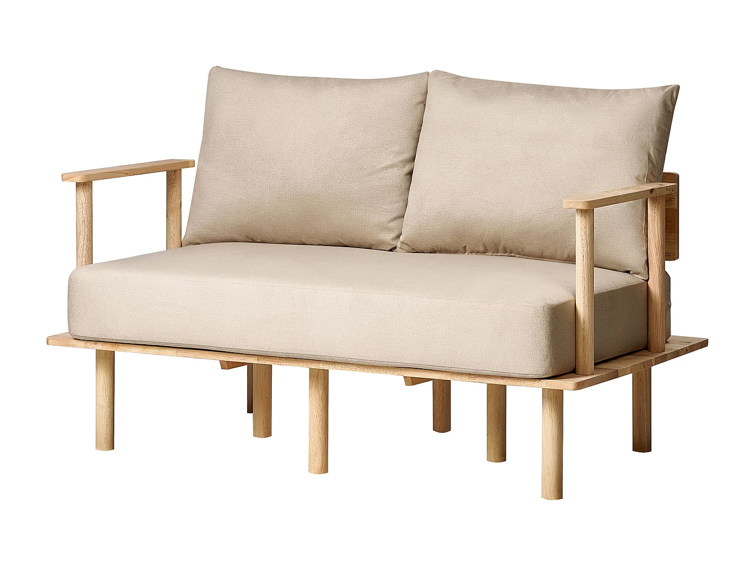 Sofa Set ASKER Stoff Sandbeige 3-Sitzer