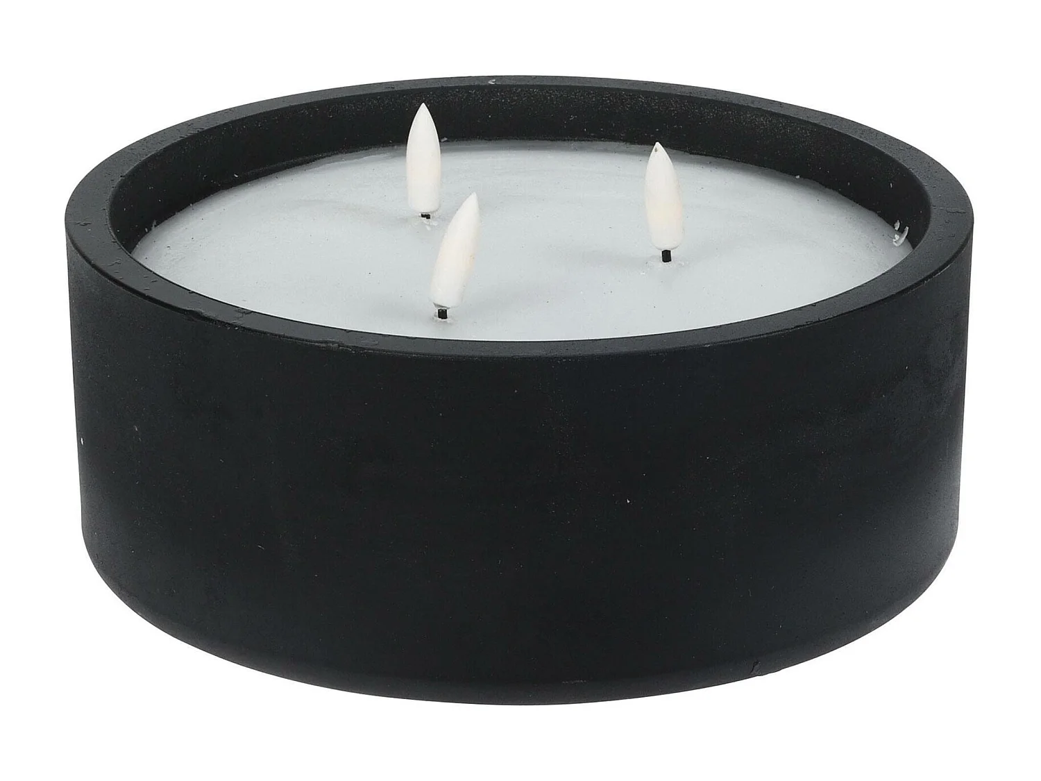 WELL HOME - Pack de 6 bougies LED rondes noires