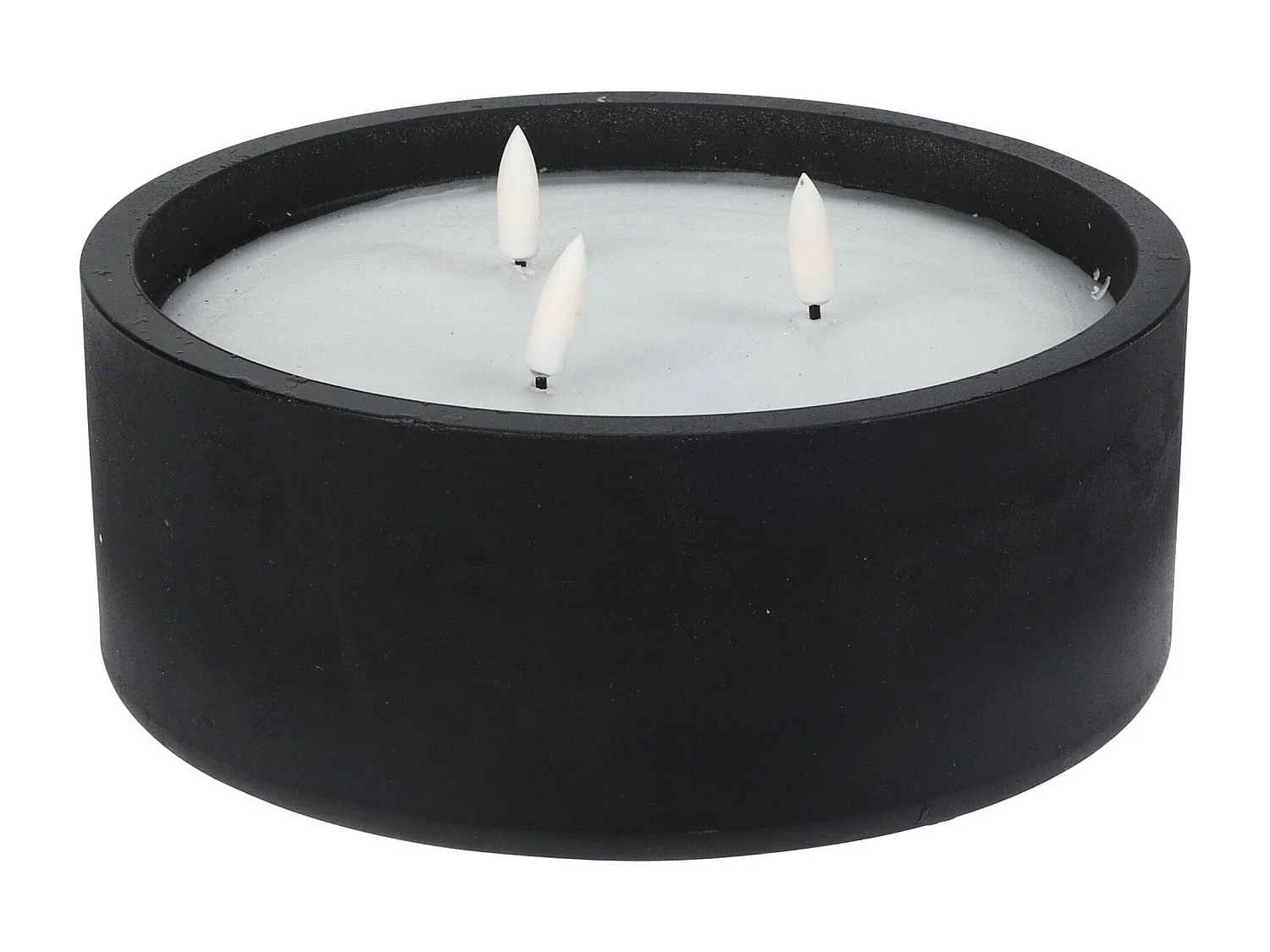 WELL HOME - Pack de 3 bougies LED rondes noires