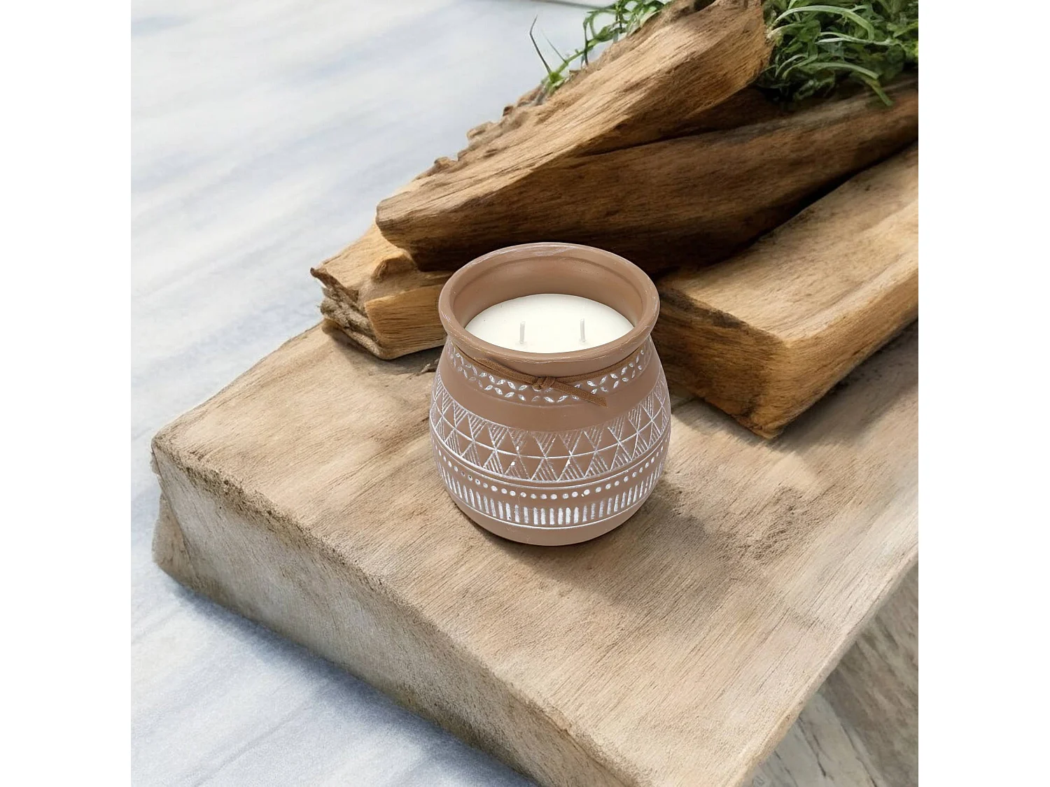 WELL HOME - Pack de 3 bougies aromatiques dans un récipient en ciment