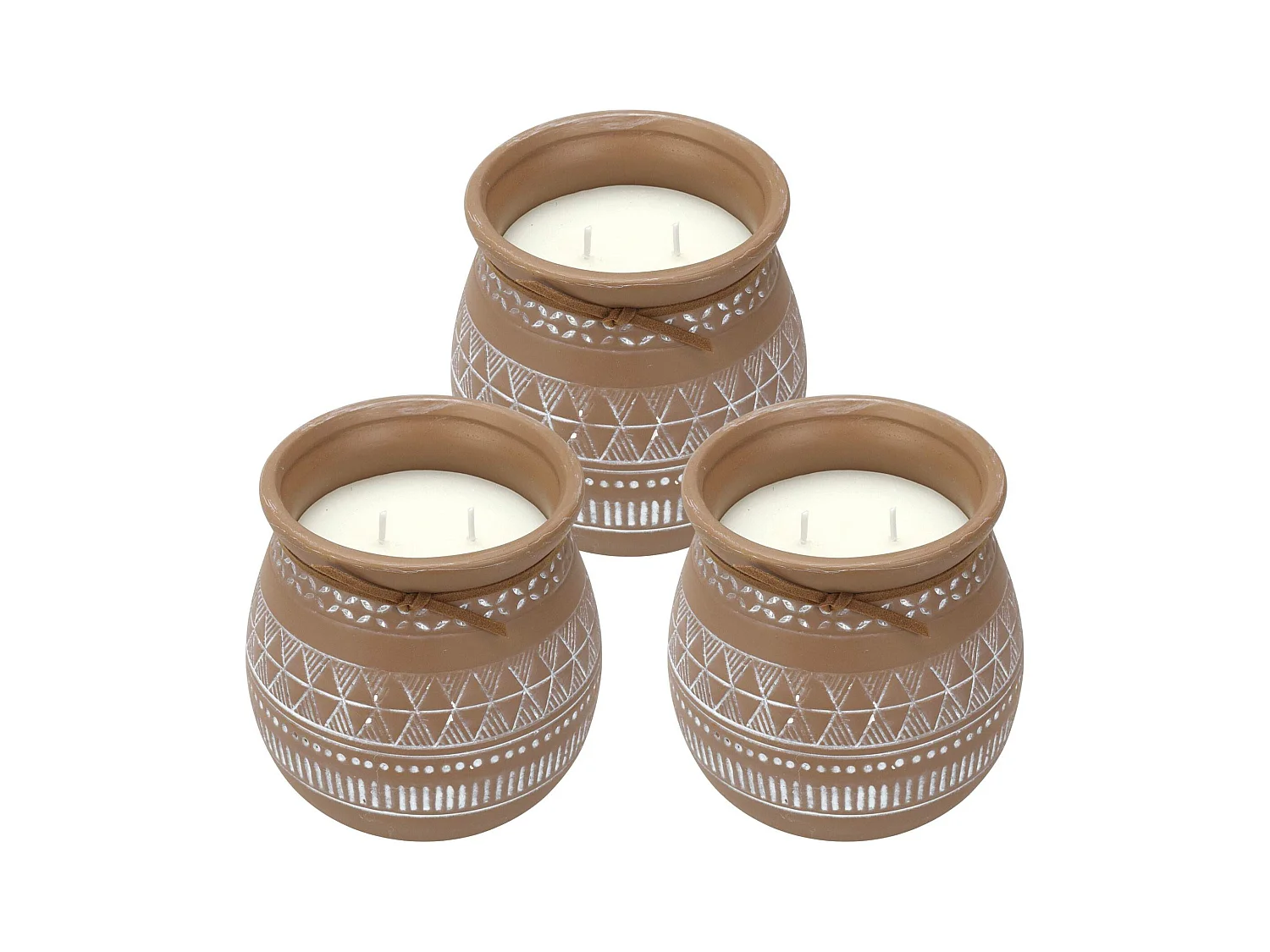 WELL HOME - Pack de 3 bougies aromatiques dans un récipient en ciment