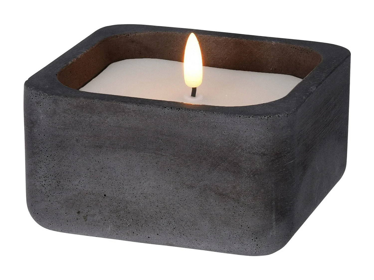 WELL HOME - Pack de 6 bougies LED carrées noires