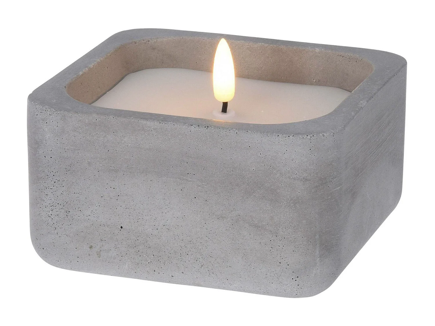 WELL HOME - Pack de 6 Bougies LED Carrées Grises