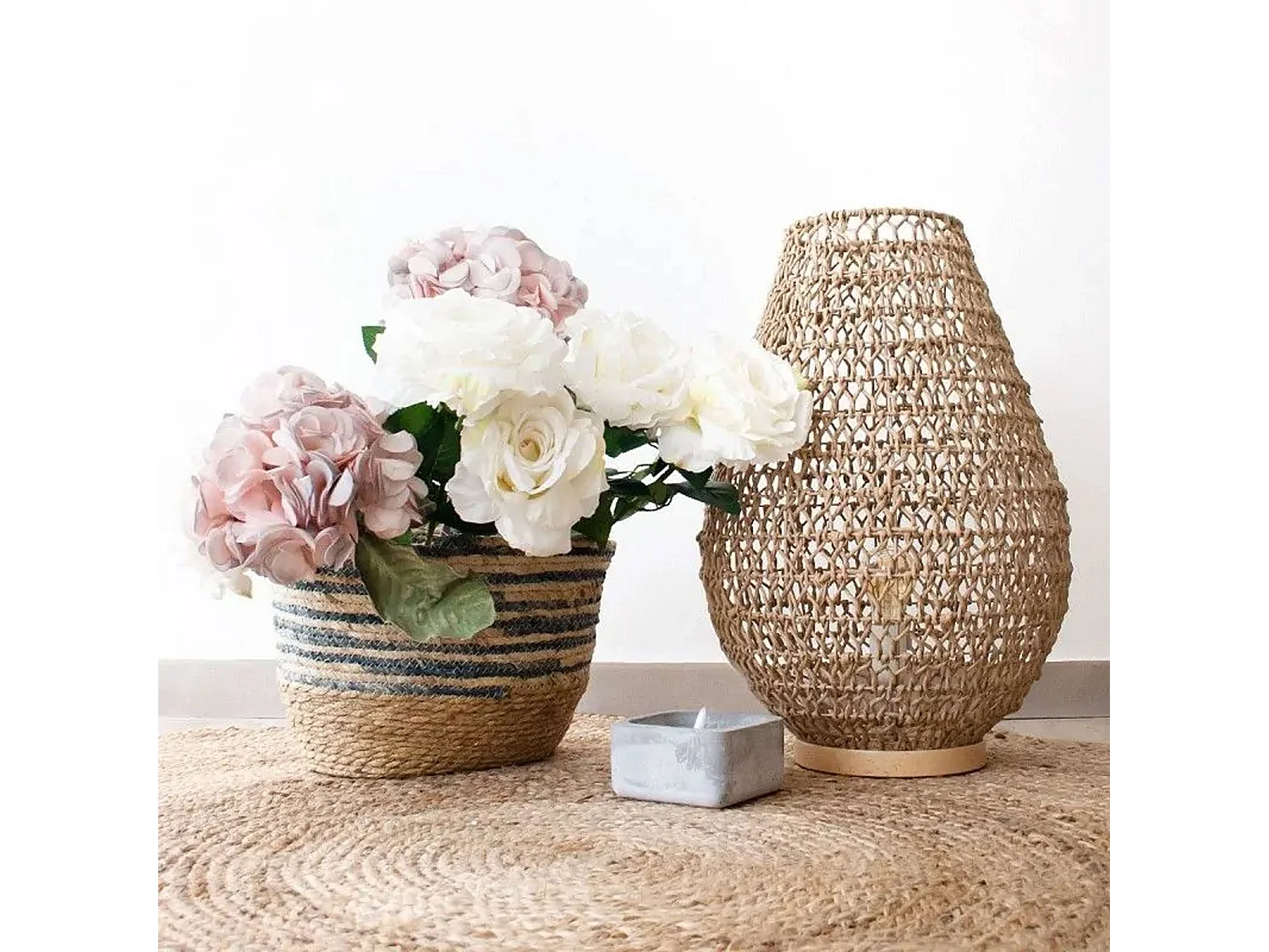 WELL HOME - Pack de 6 Bougies LED Carrées Grises