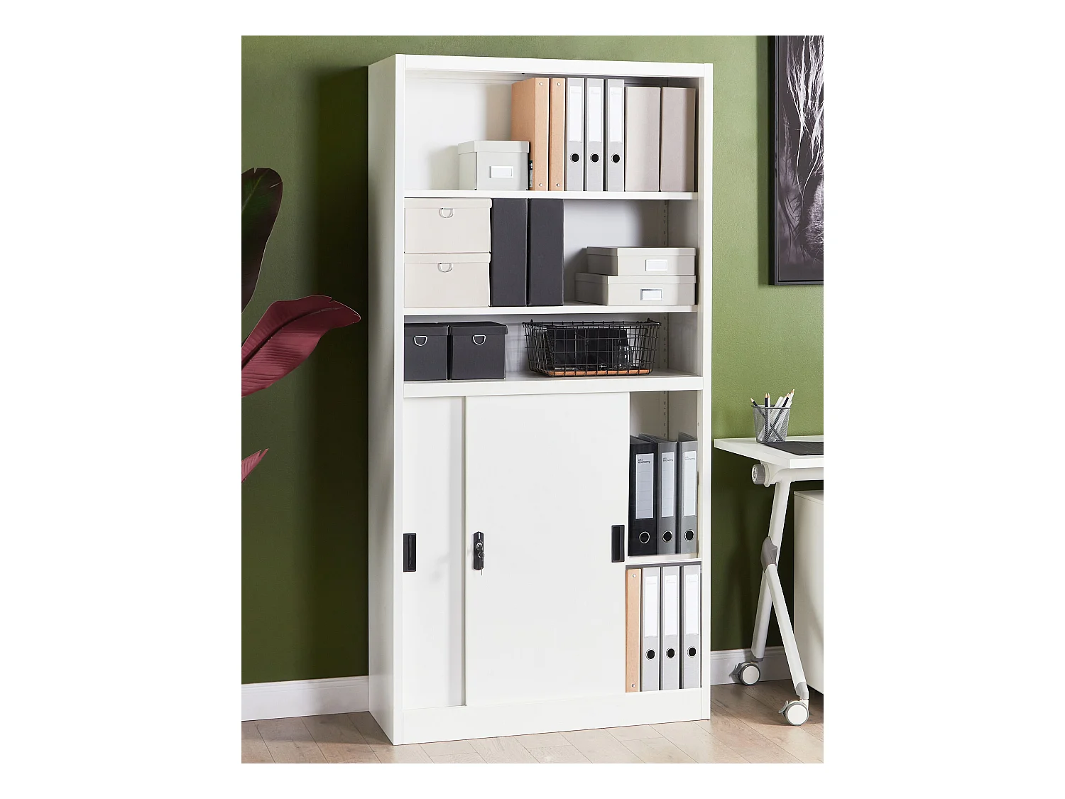 Meuble de rangement MUSCOVITE Métal Blanc