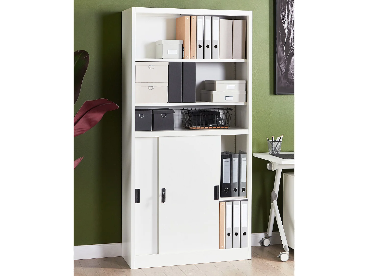 Meuble de rangement MUSCOVITE Métal Blanc