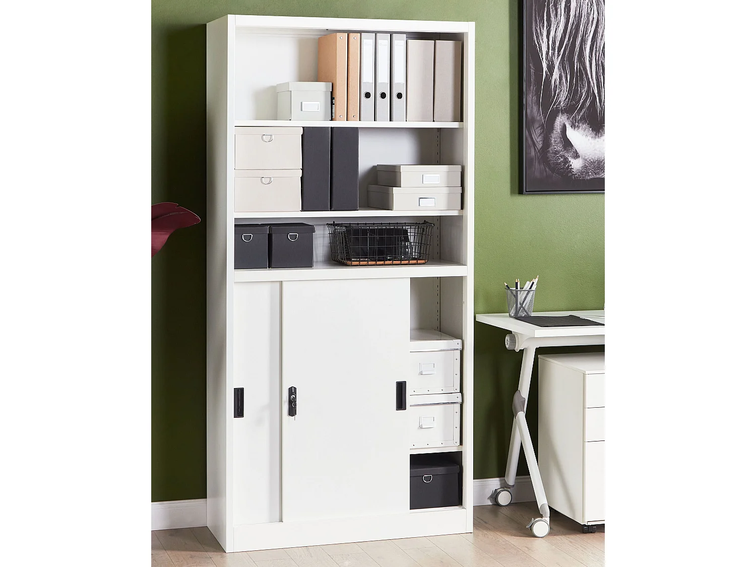 Büroschrank MUSCOVITE Metall Weiss