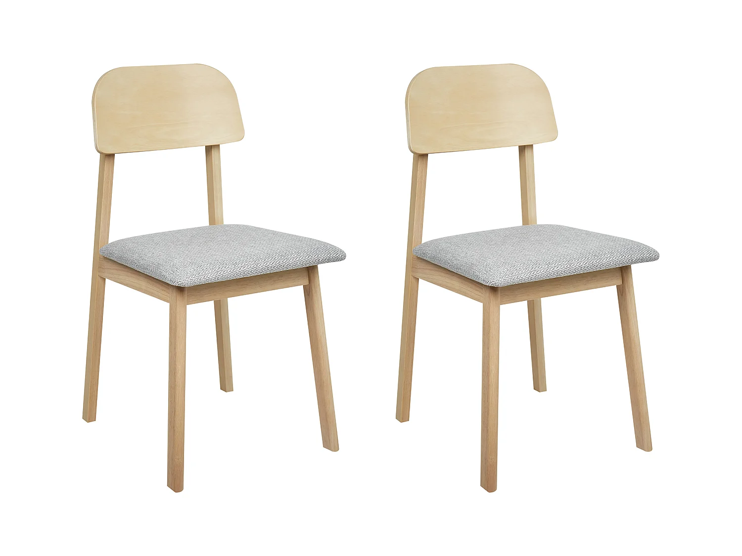 Lot de 2 chaises de salle à manger SCANDIA Bois Gris clair
