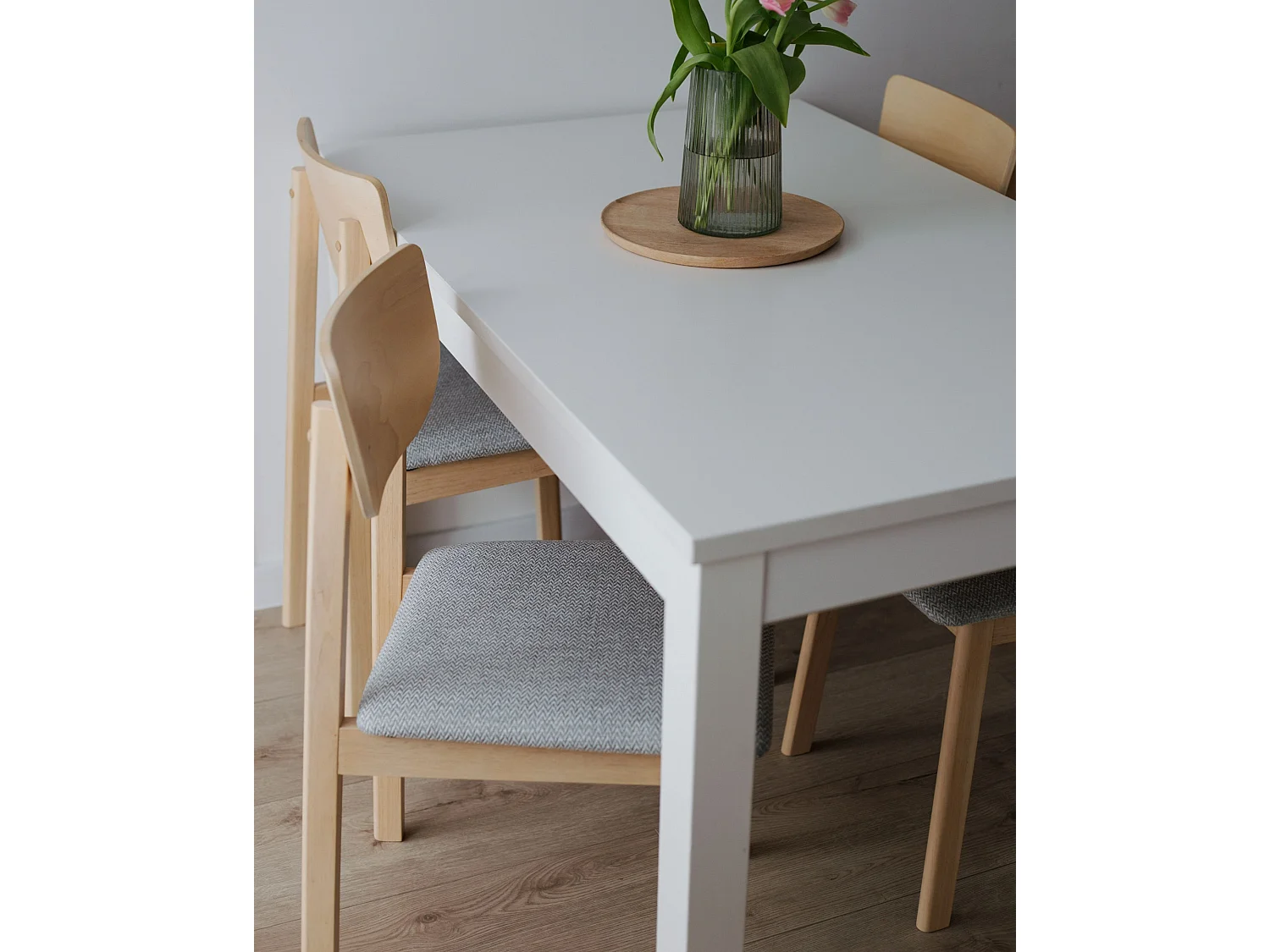 Lot de 2 chaises de salle à manger SCANDIA Bois Gris clair