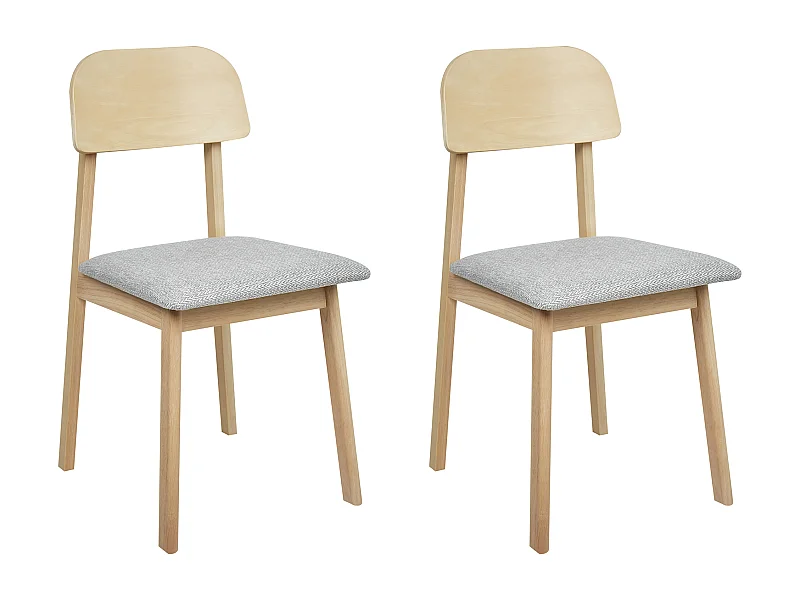 Set van 2 eetkamerstoelen SCANDIA Hout Lichtgrijs