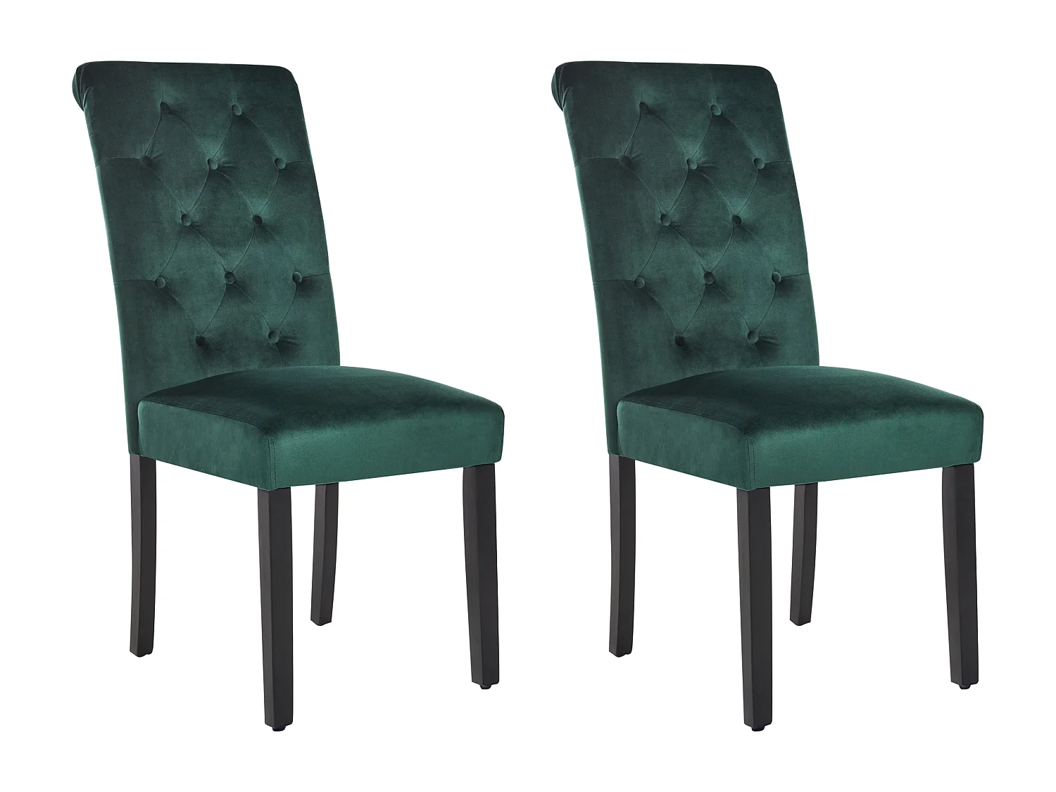 Lot de 2 chaises de salle à manger VELVA Velours Vert foncé