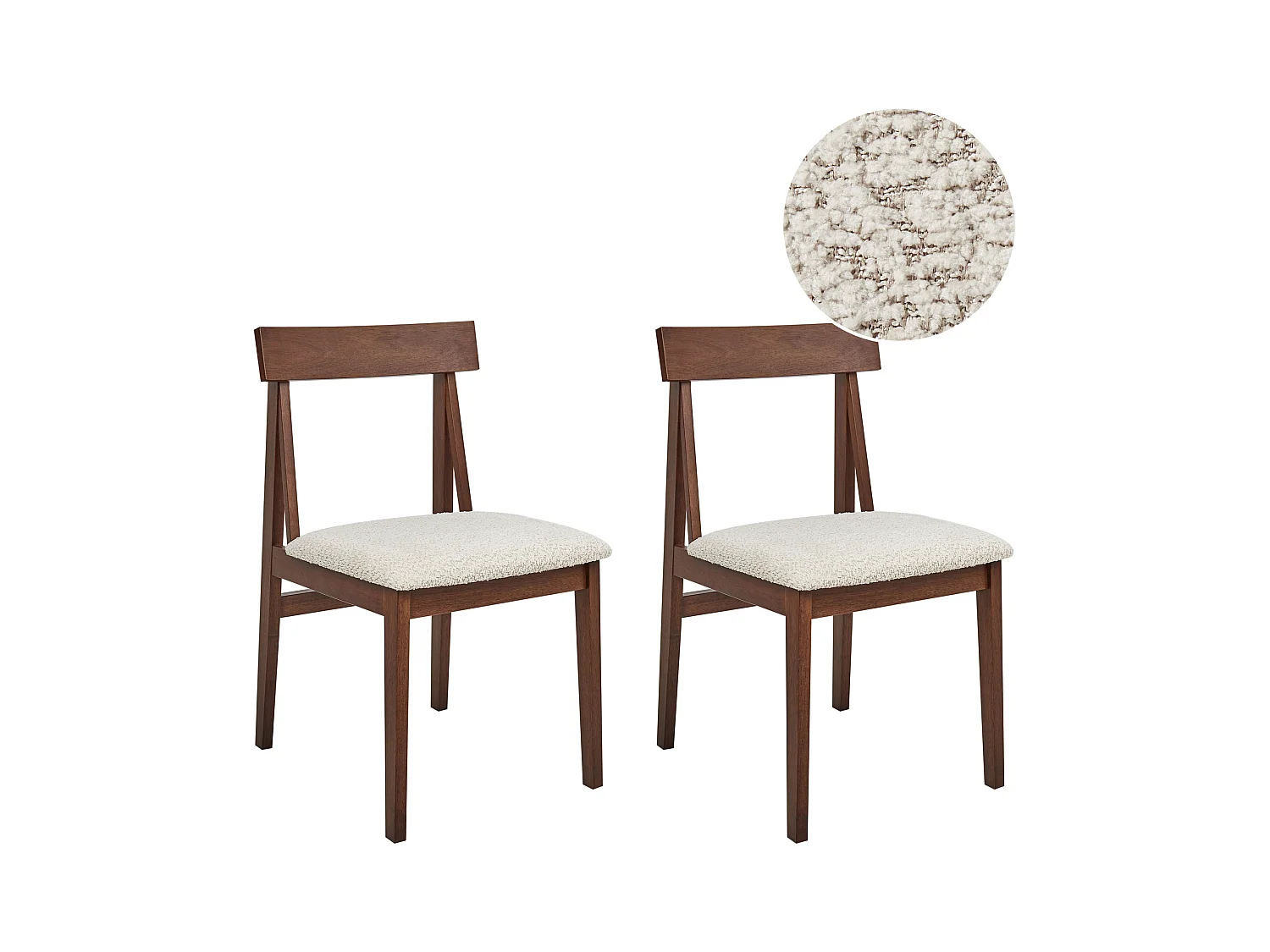 Lot de 2 chaises de salle à manger ISLE Bois Marron/beige