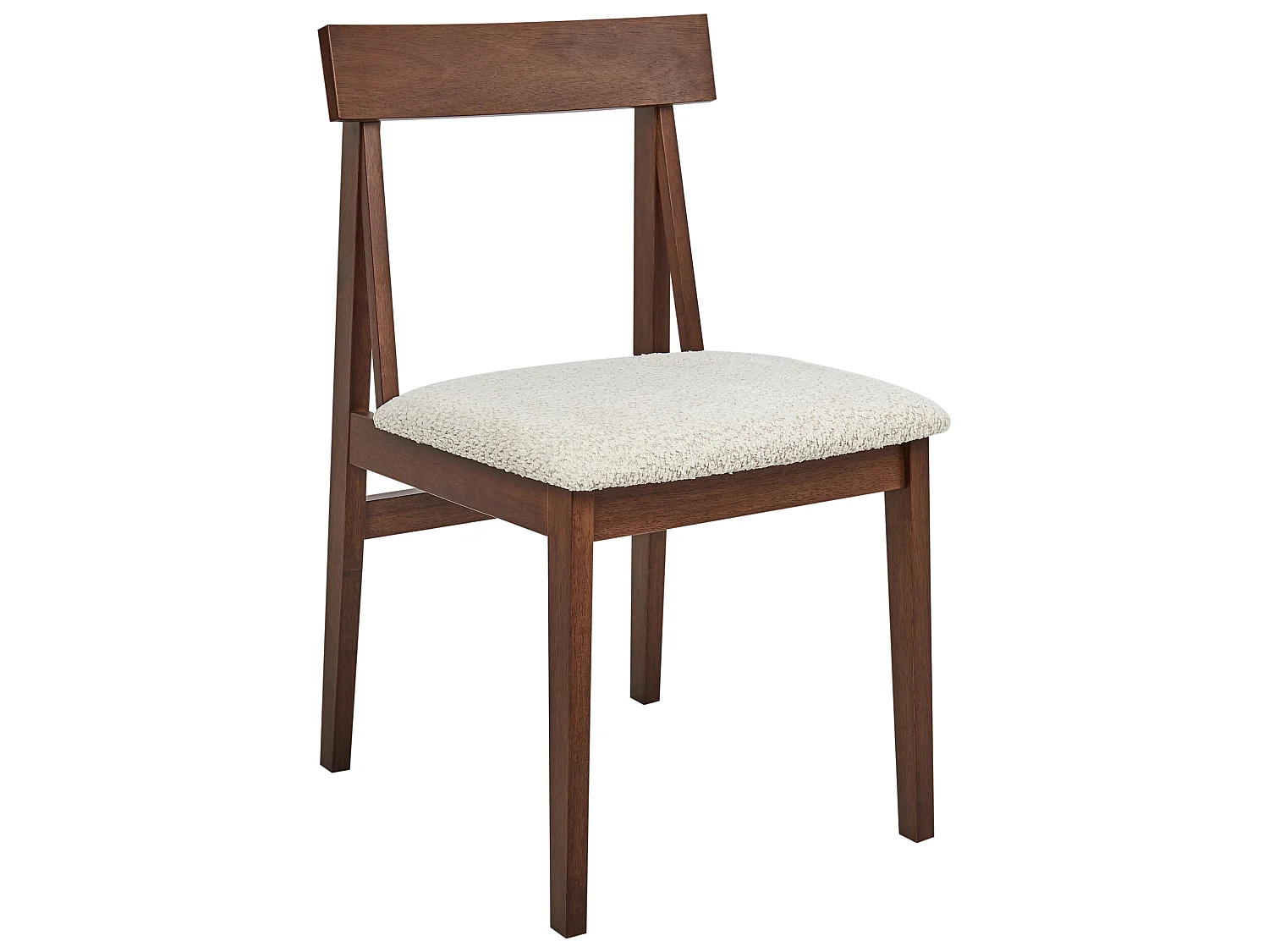 Set of 2 Dining Chairs ISLE Wood Brown/ Beige