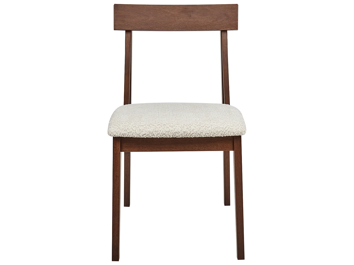 Set of 2 Dining Chairs ISLE Wood Brown/ Beige