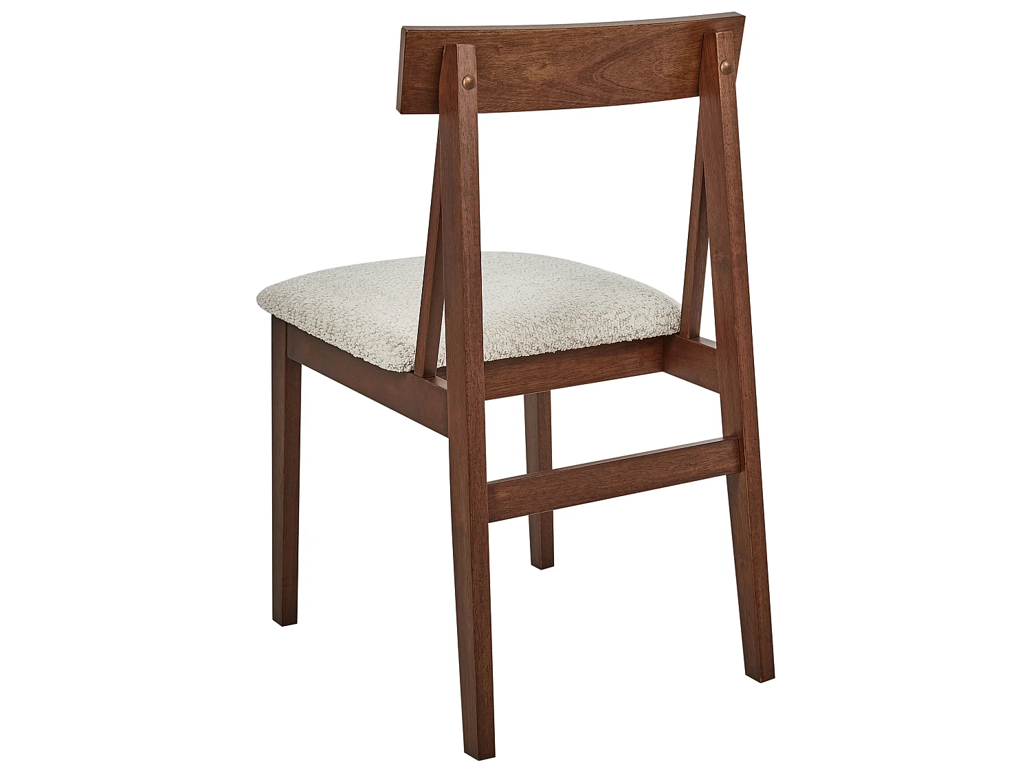 Set of 2 Dining Chairs ISLE Wood Brown/ Beige