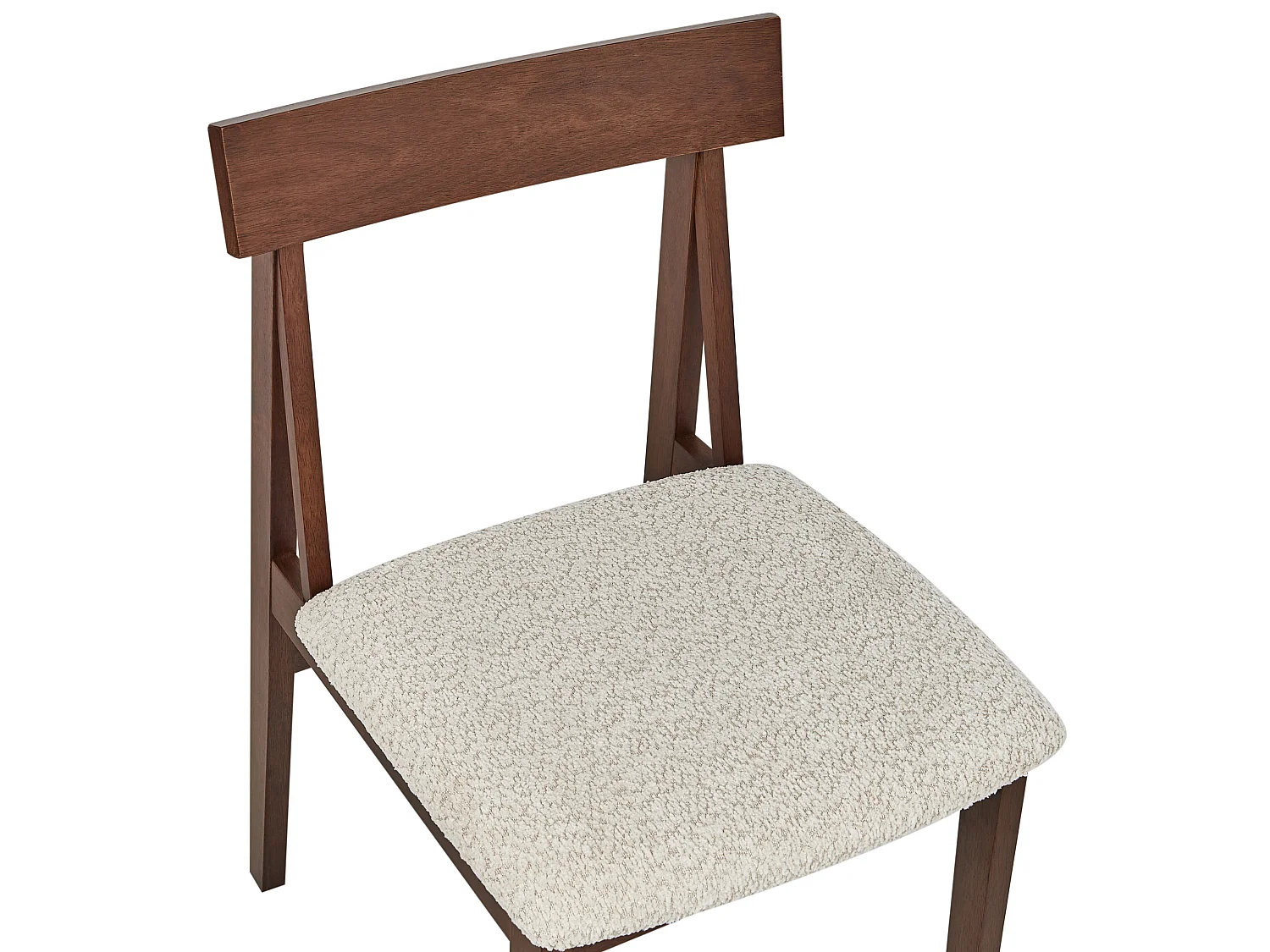 Set of 2 Dining Chairs ISLE Wood Brown/ Beige