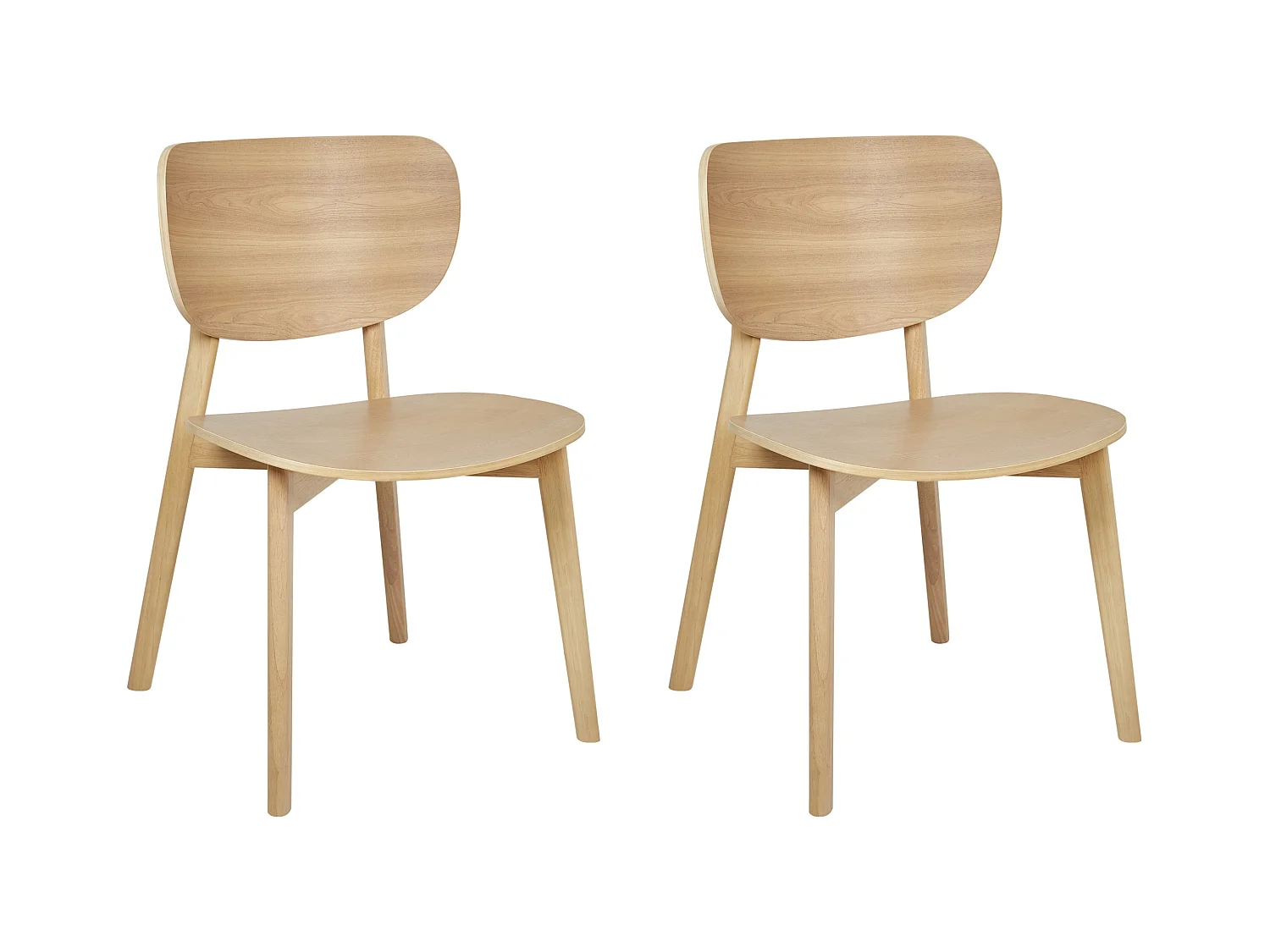 Lot de 2 chaises de salle à manger OVERLY Bois Marron clair
