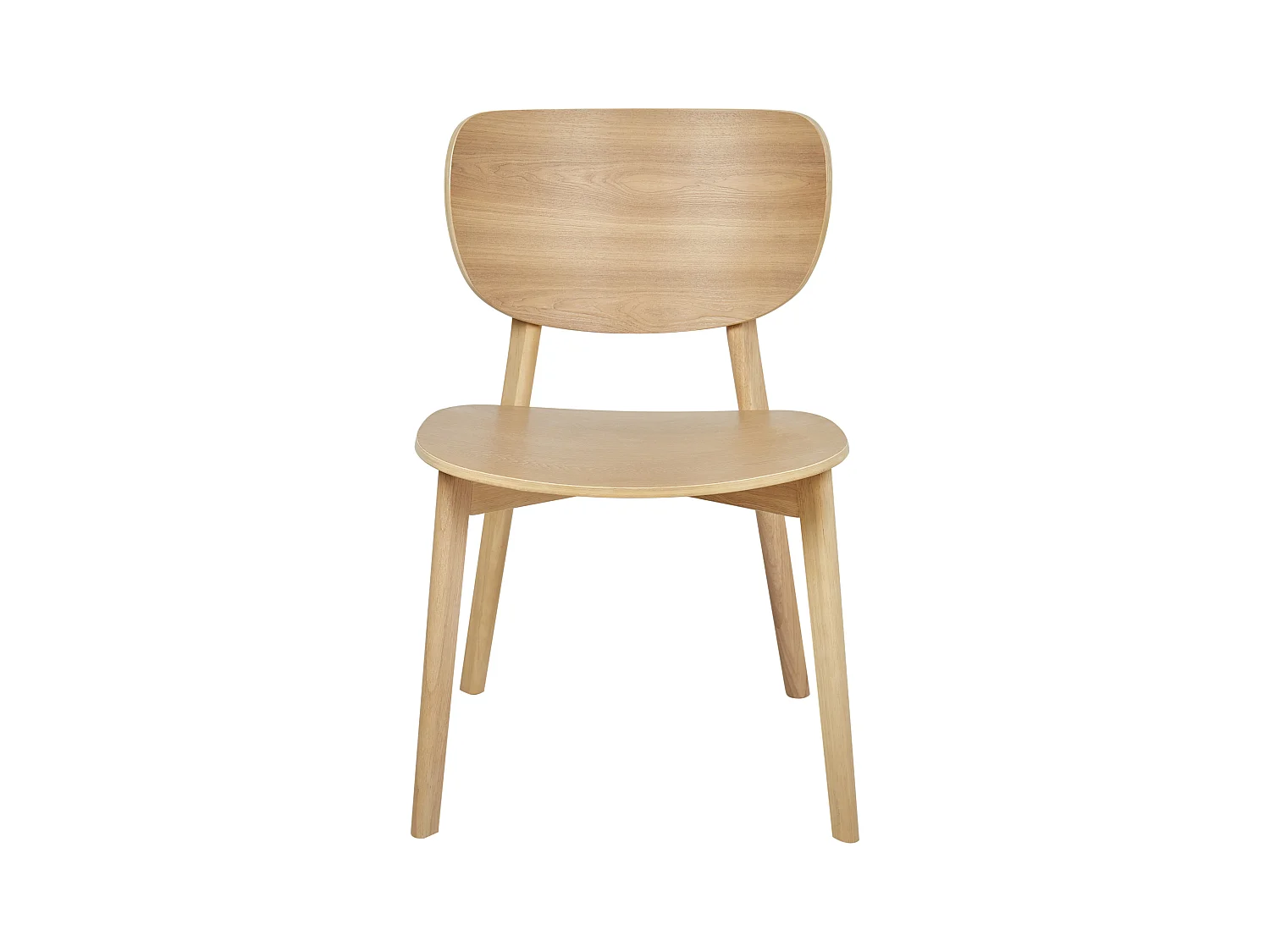 Esszimmerstuhl 2er Set Gummibaumrahmen und -beine Helles Holz Overly