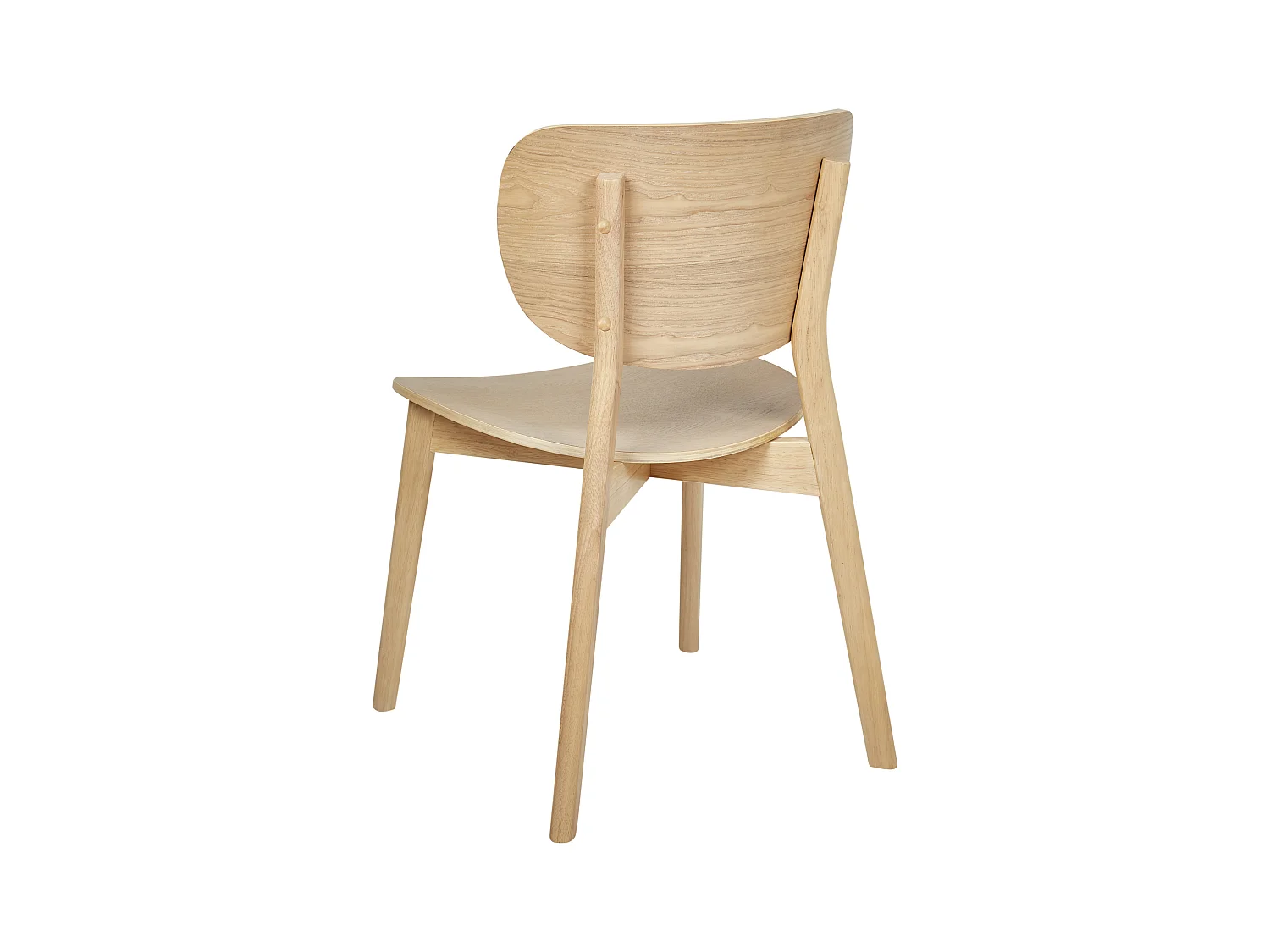 Esszimmerstuhl 2er Set Gummibaumrahmen und -beine Helles Holz Overly