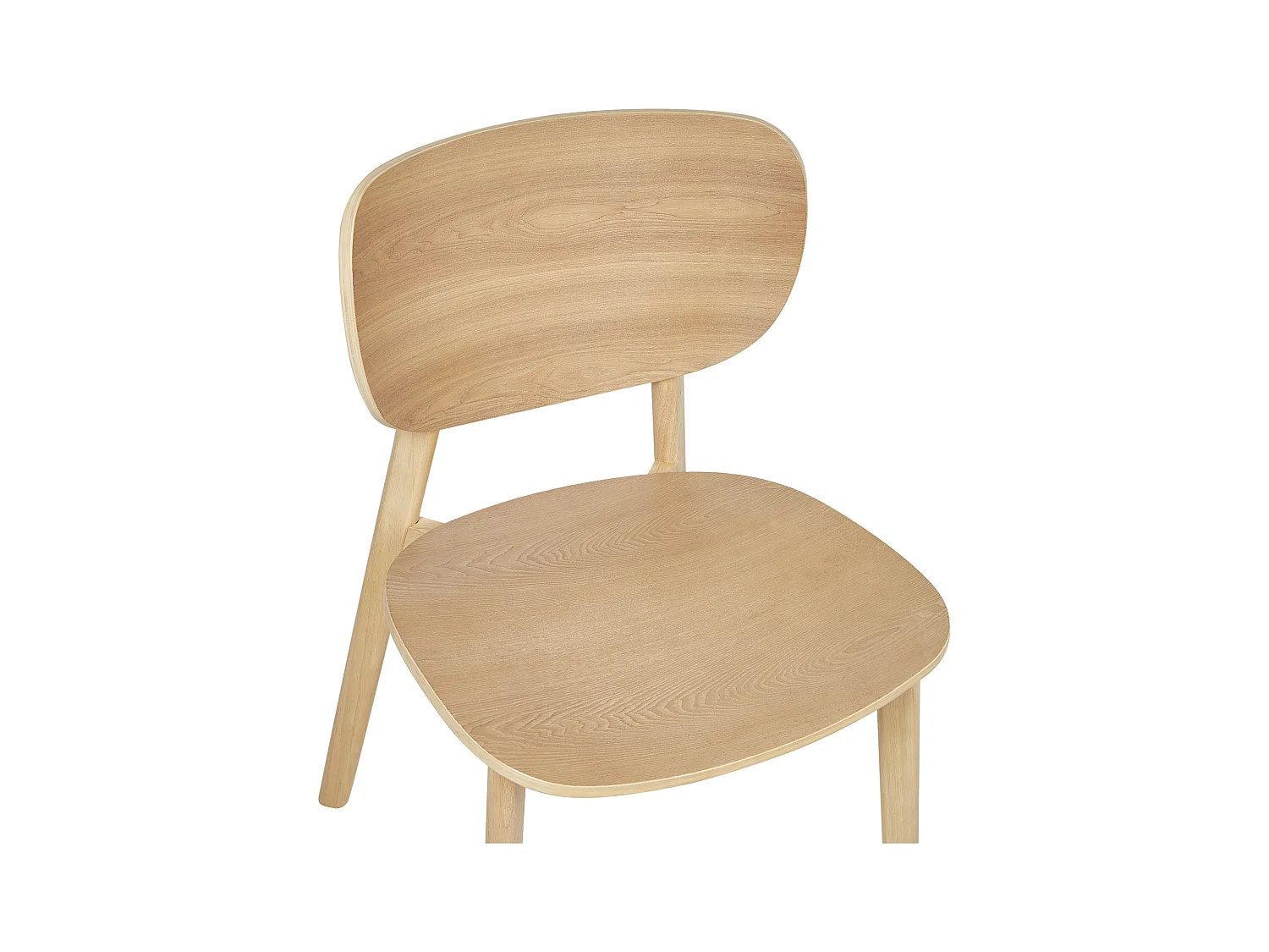 Esszimmerstuhl 2er Set Gummibaumrahmen und -beine Helles Holz Overly