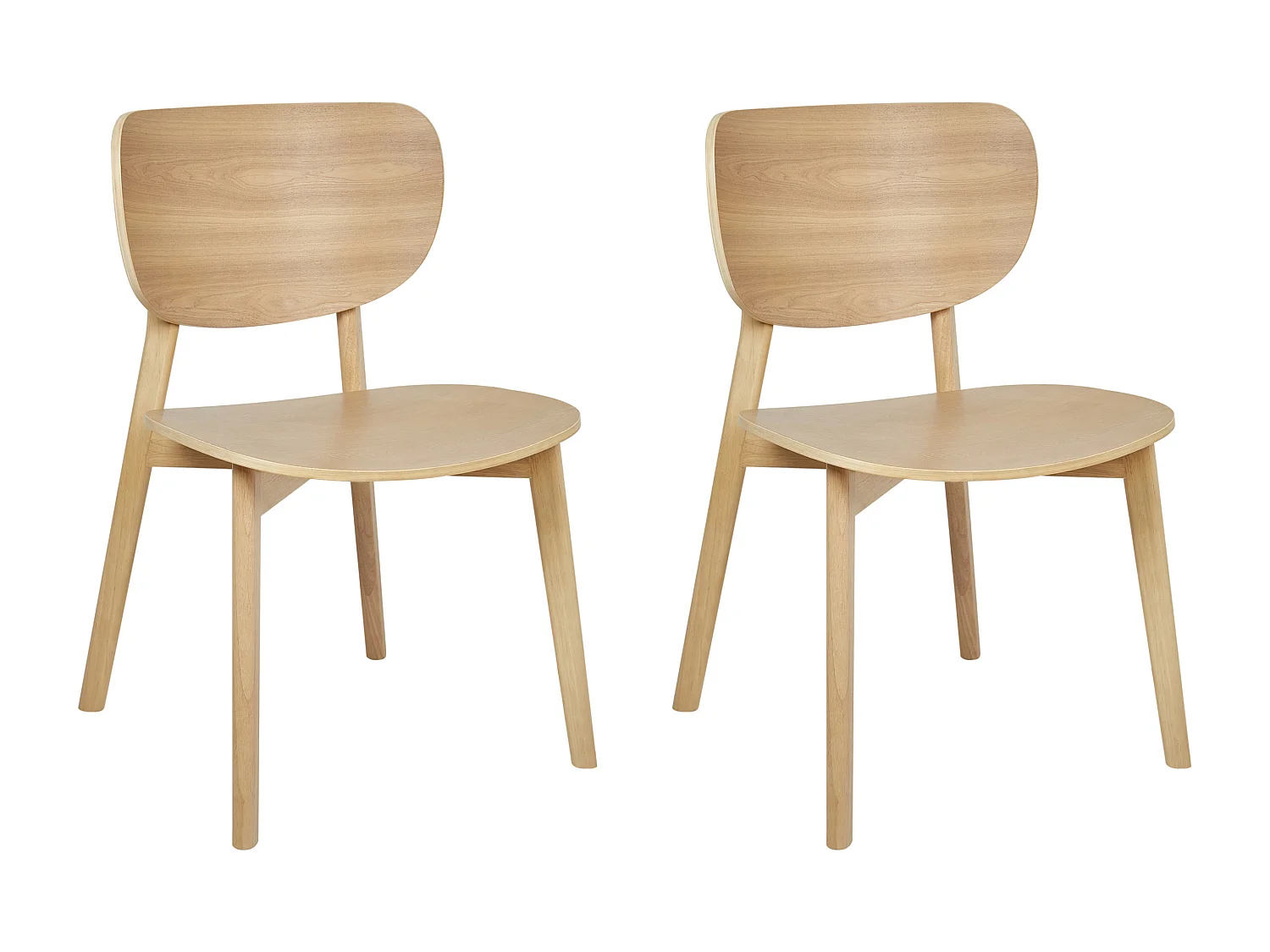 Lot de 2 chaises de salle à manger OVERLY Bois Marron clair