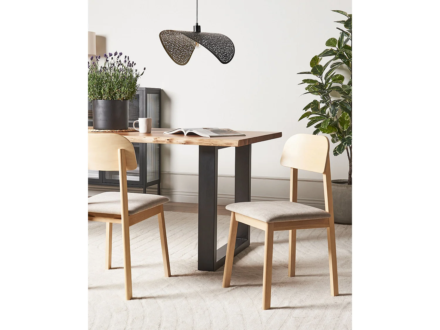 Lot de 2 chaises de salle à manger SCANDIA Bois Taupe