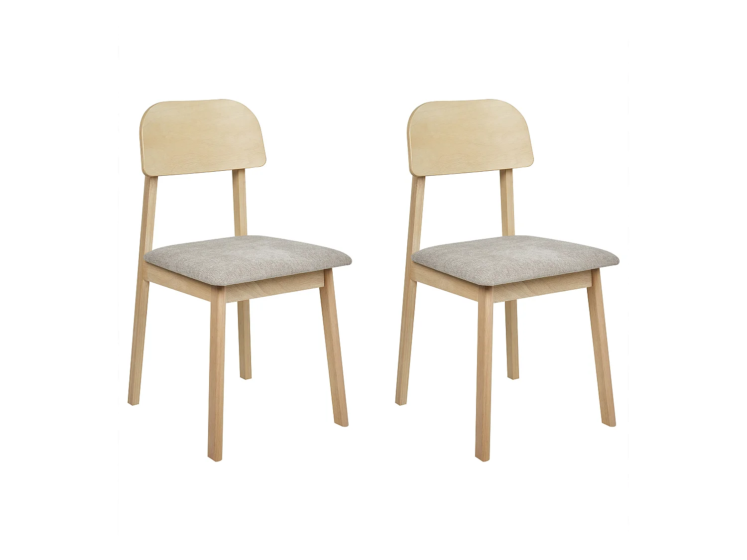 Lot de 2 chaises de salle à manger SCANDIA Bois Taupe
