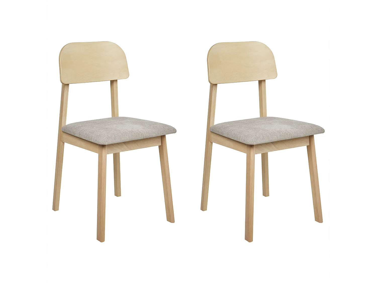 Lot de 2 chaises de salle à manger SCANDIA Bois Taupe