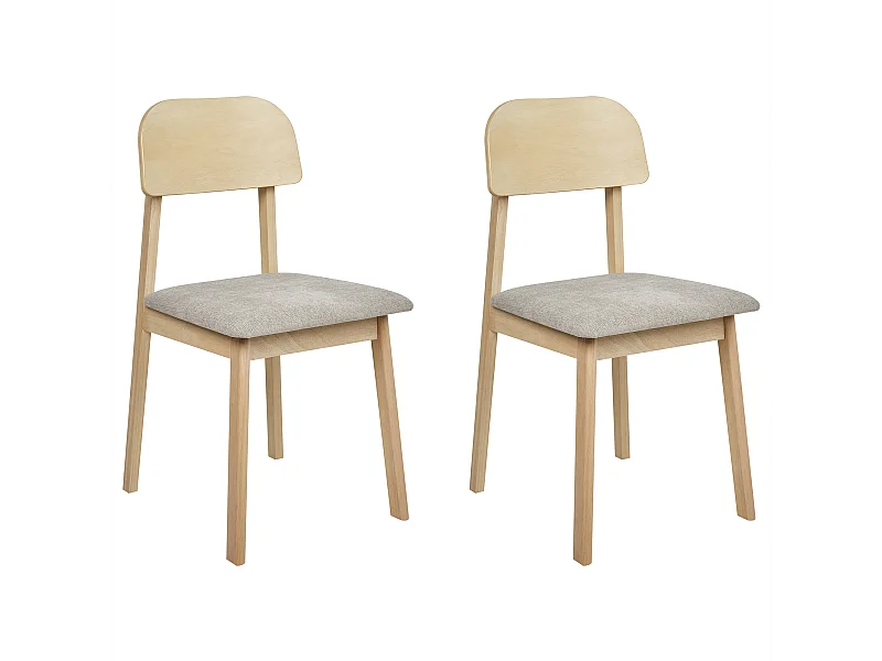 Set van 2 eetkamerstoelen SCANDIA Hout Taupe