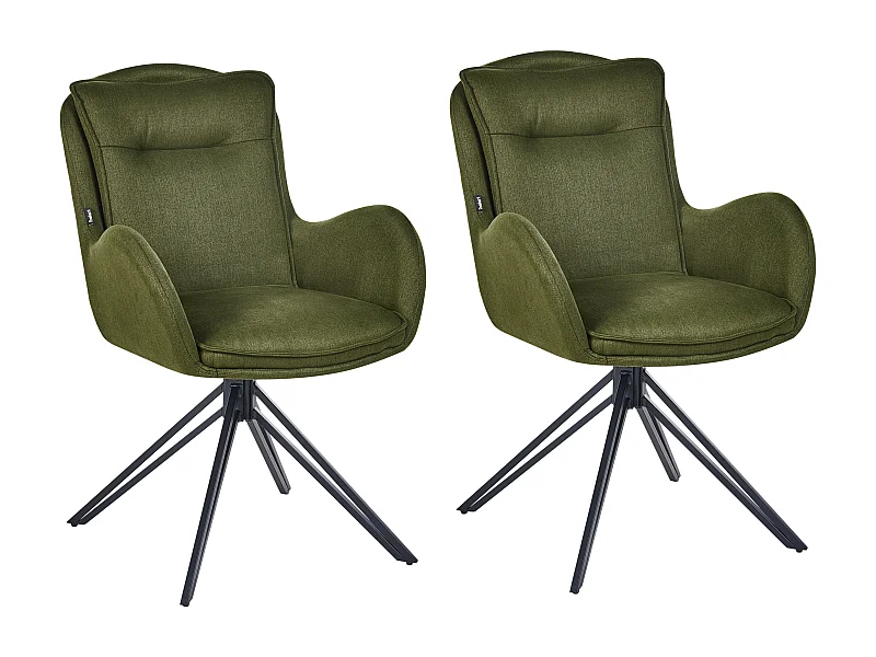 Lot de 2 chaises de salle à manger AVELAR Vert foncé