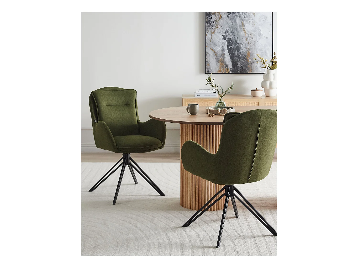 Lot de 2 chaises de salle à manger AVELAR Vert foncé