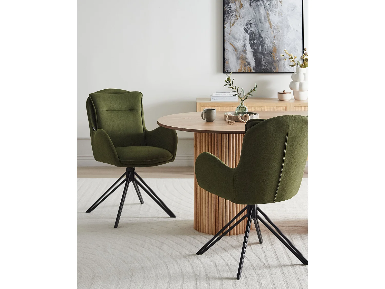 Lot de 2 chaises de salle à manger AVELAR Vert foncé