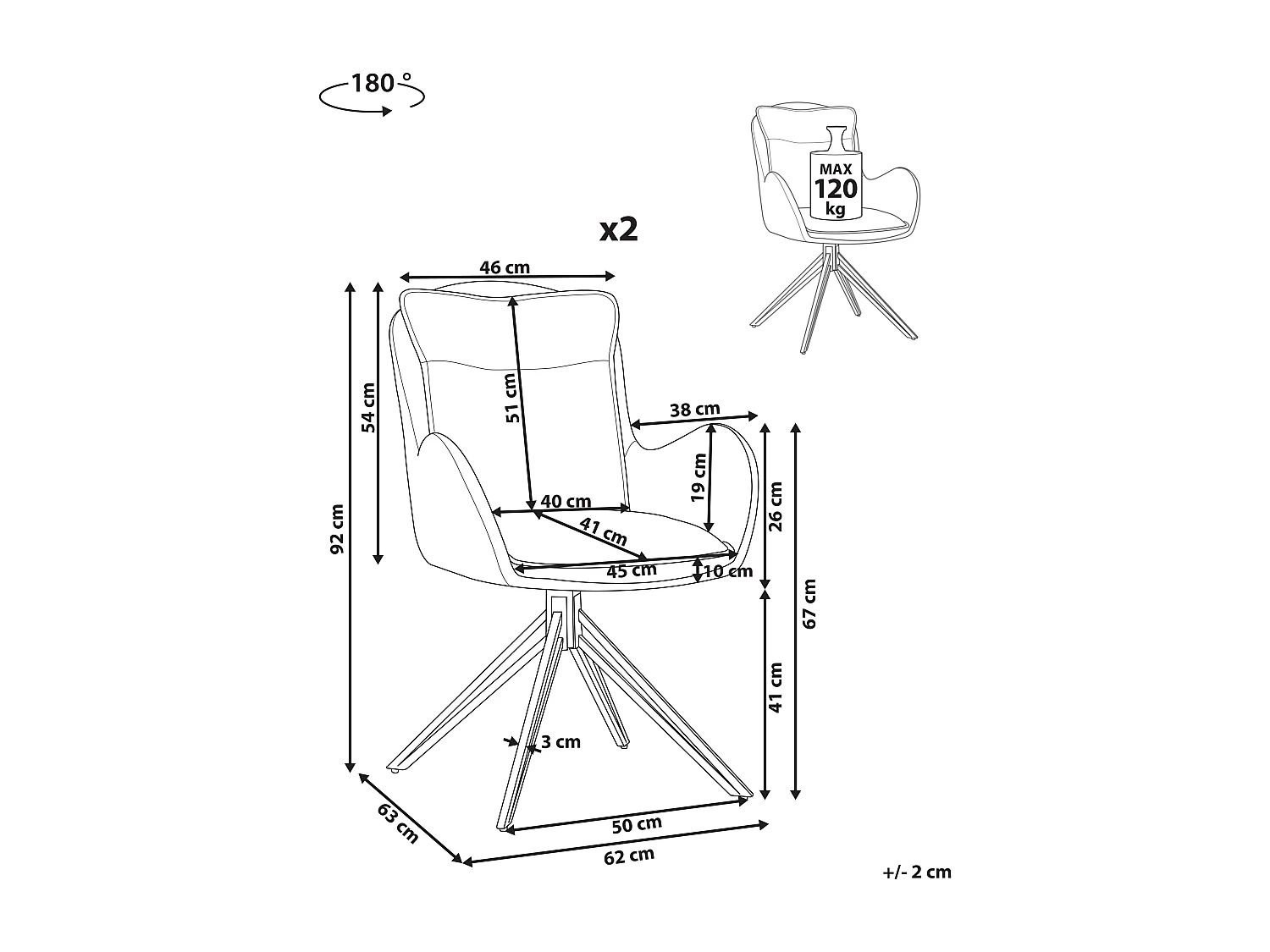Set van 2 eetkamerstoelen AVELAR Donkergroen