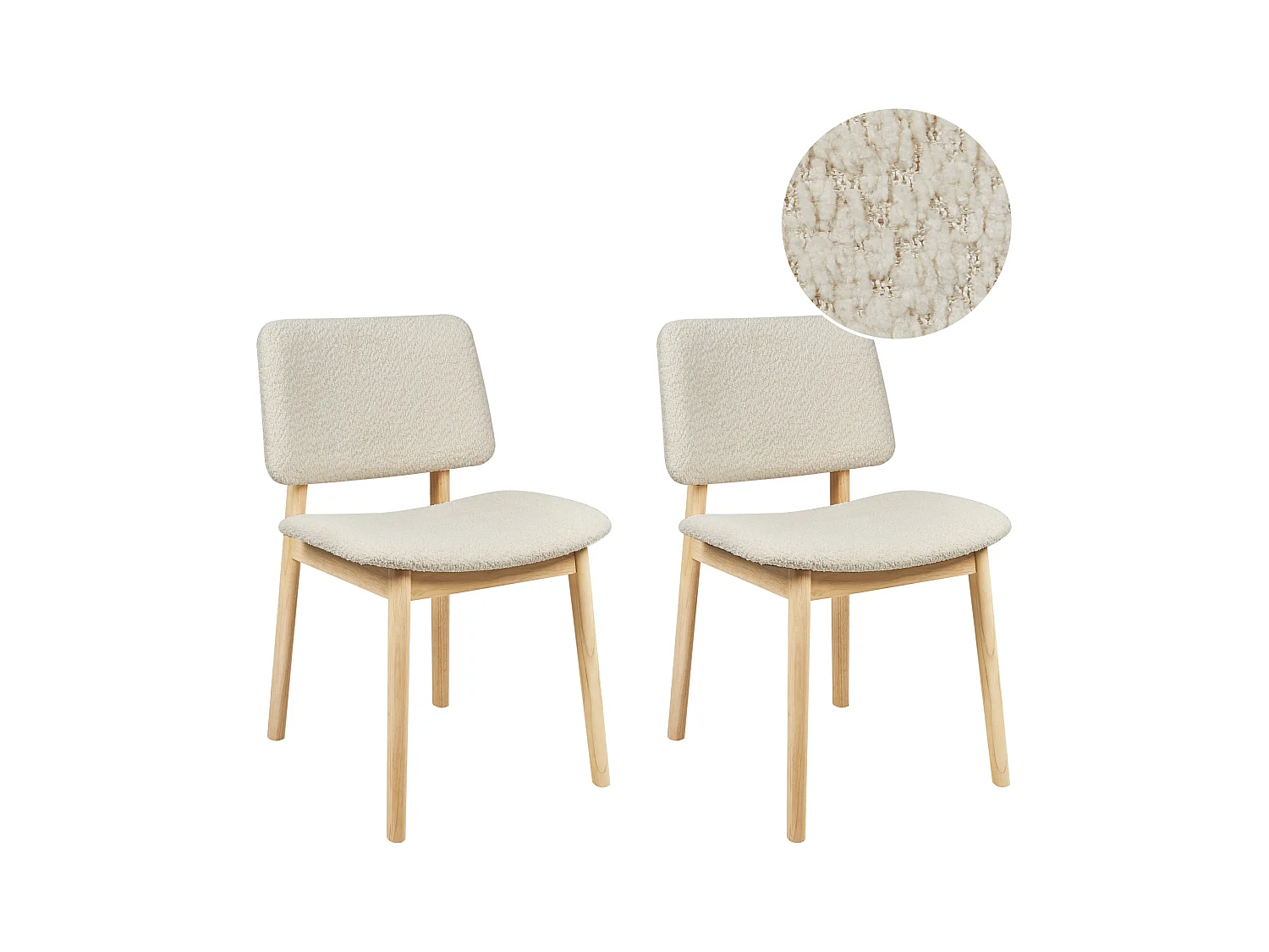 Lot de 2 chaises de salle à manger BLANE Bois Blanc cassé