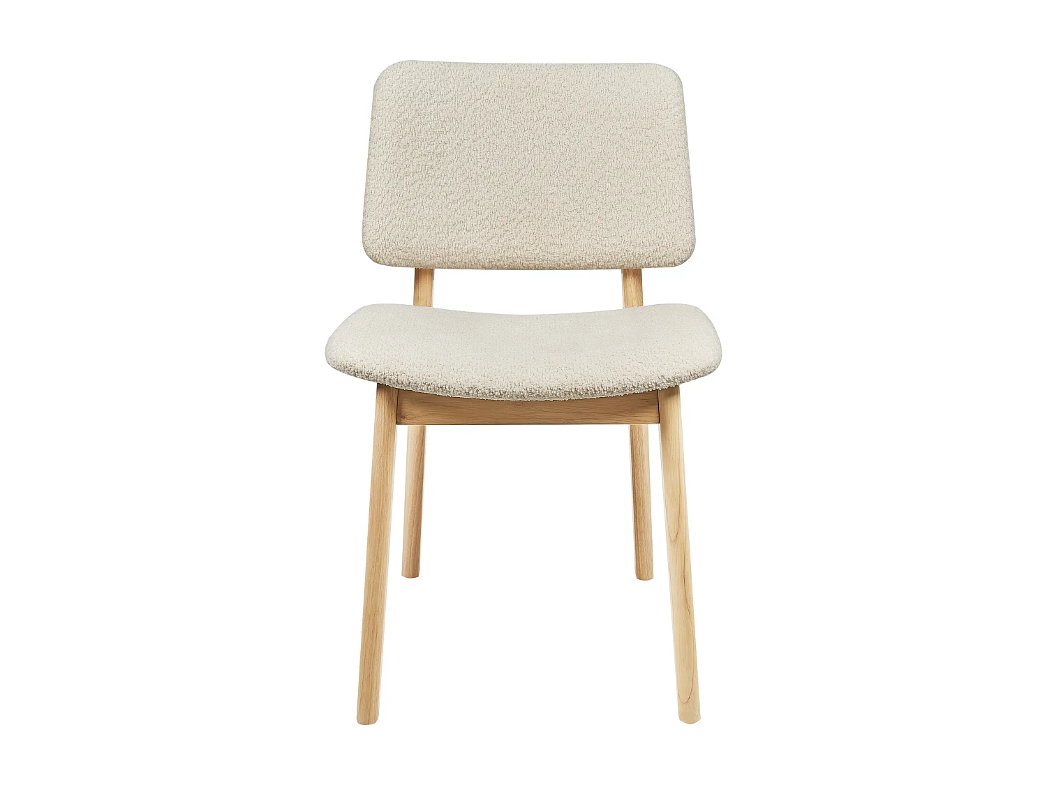 Lot de 2 chaises de salle à manger BLANE Bouclé Marron clair/blanc