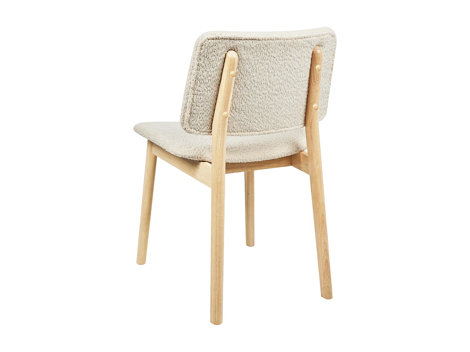 Lot de 2 chaises de salle à manger BLANE Bouclé Marron clair/blanc