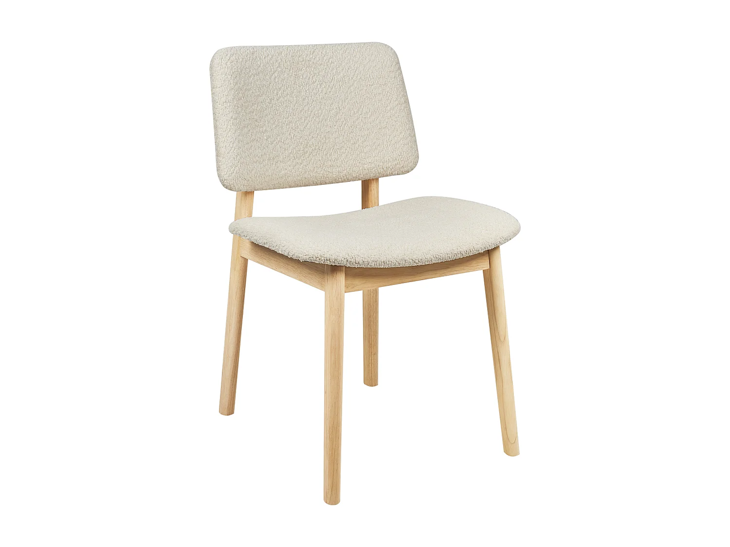 Lot de 2 chaises de salle à manger BLANE Bouclé Marron clair/blanc
