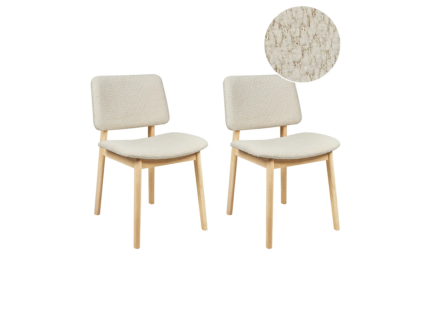Lot de 2 chaises de salle à manger BLANE Bois Blanc cassé