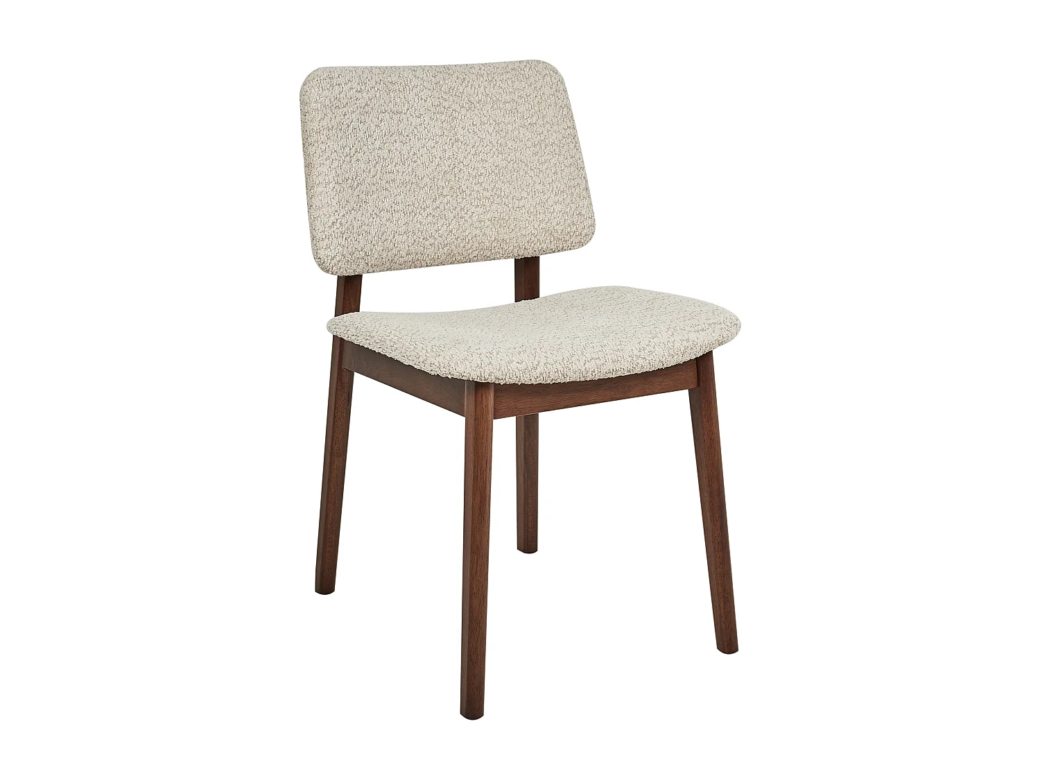 Lot de 2 chaises de salle à manger BLANE Bouclé Marron foncé/beige