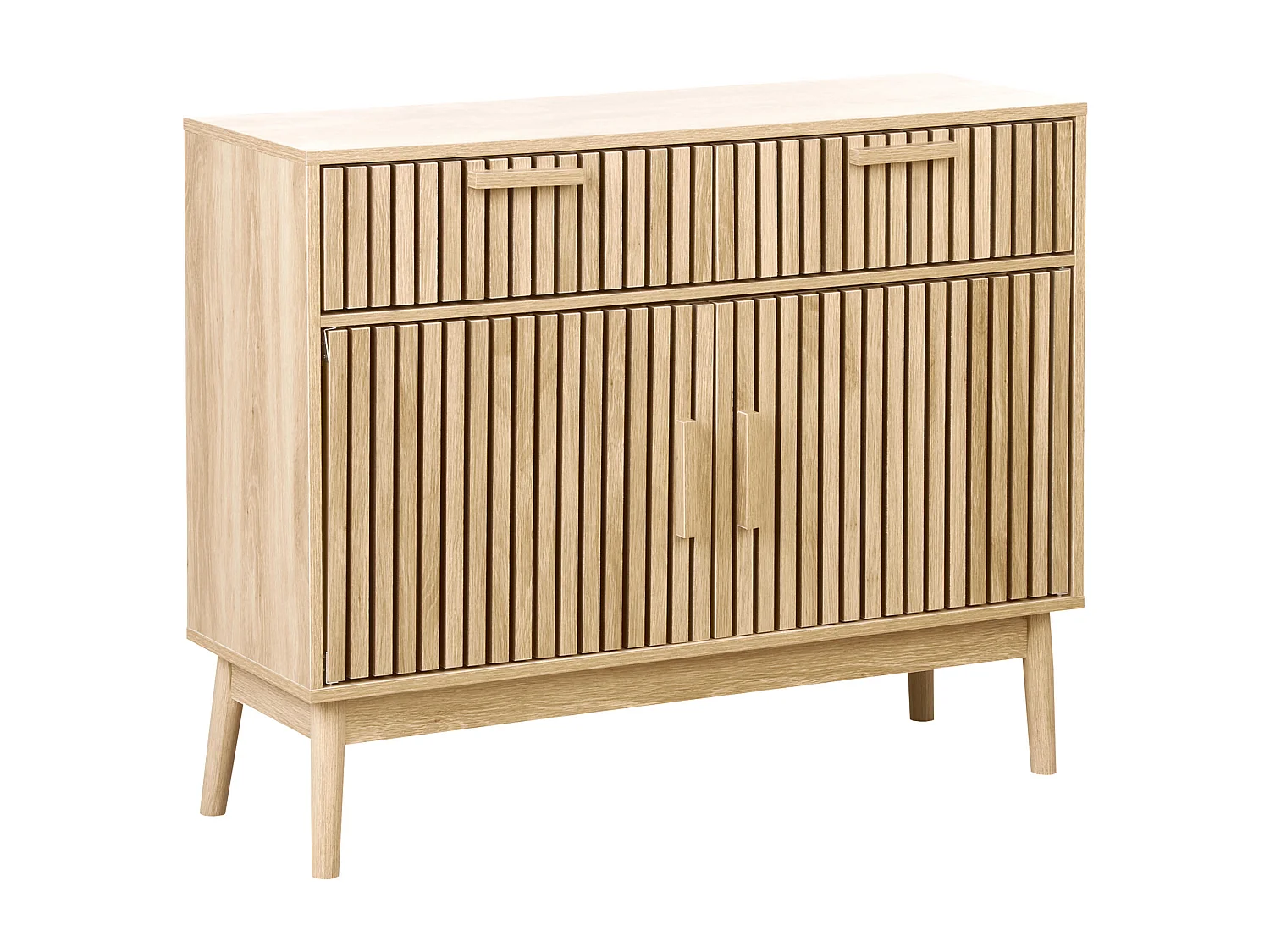 Sideboard heller Holzfarbton 2 Schubladen LYNWOOD