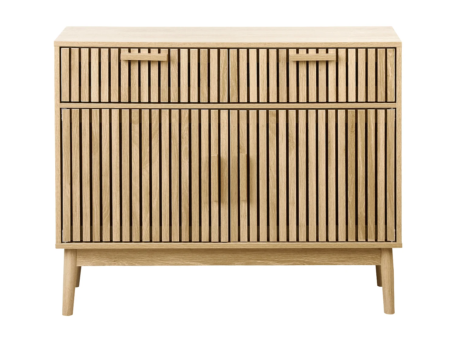 Sideboard heller Holzfarbton 2 Schubladen LYNWOOD