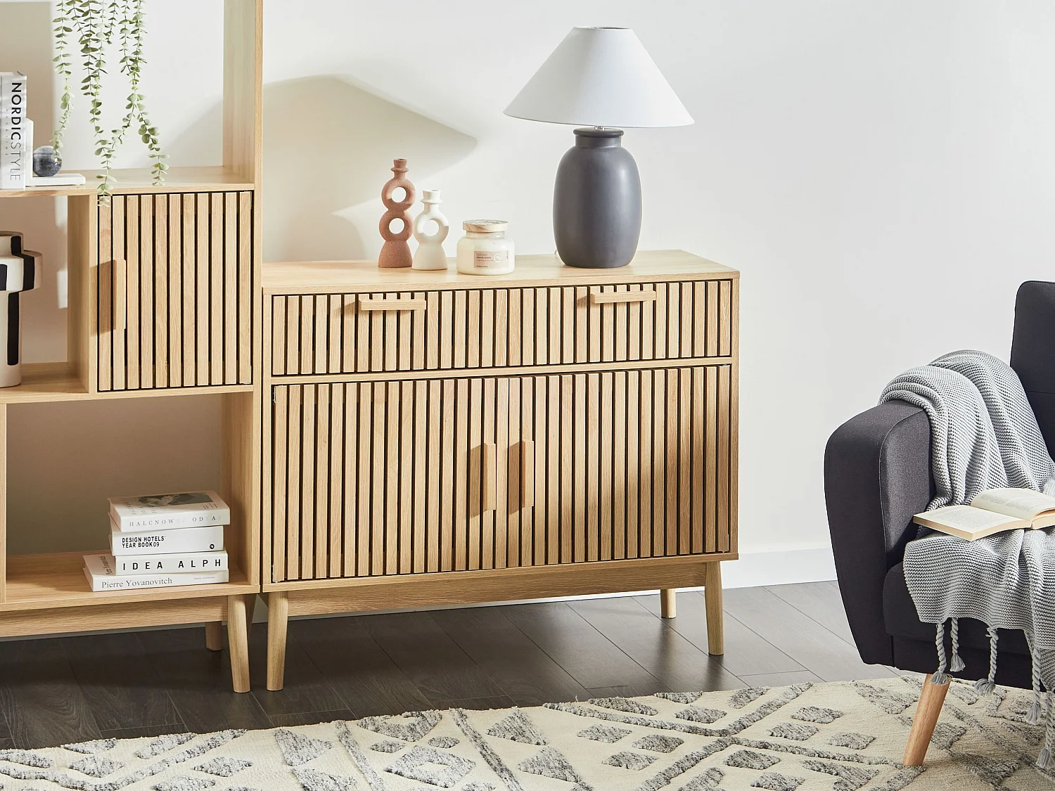 Commode 2 portes LYNWOOD Marron clair