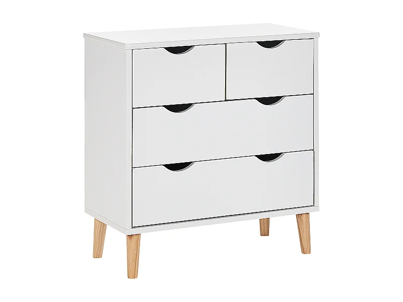 Ladekast 4 lades SIMMIE Bewerkt hout Wit