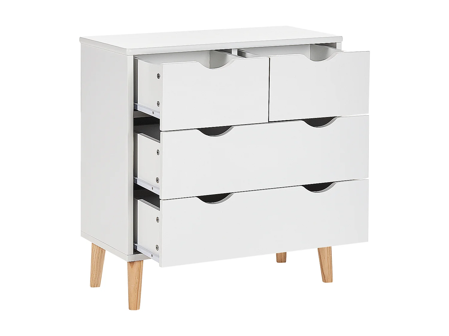 Ladekast 4 lades SIMMIE Bewerkt hout Wit