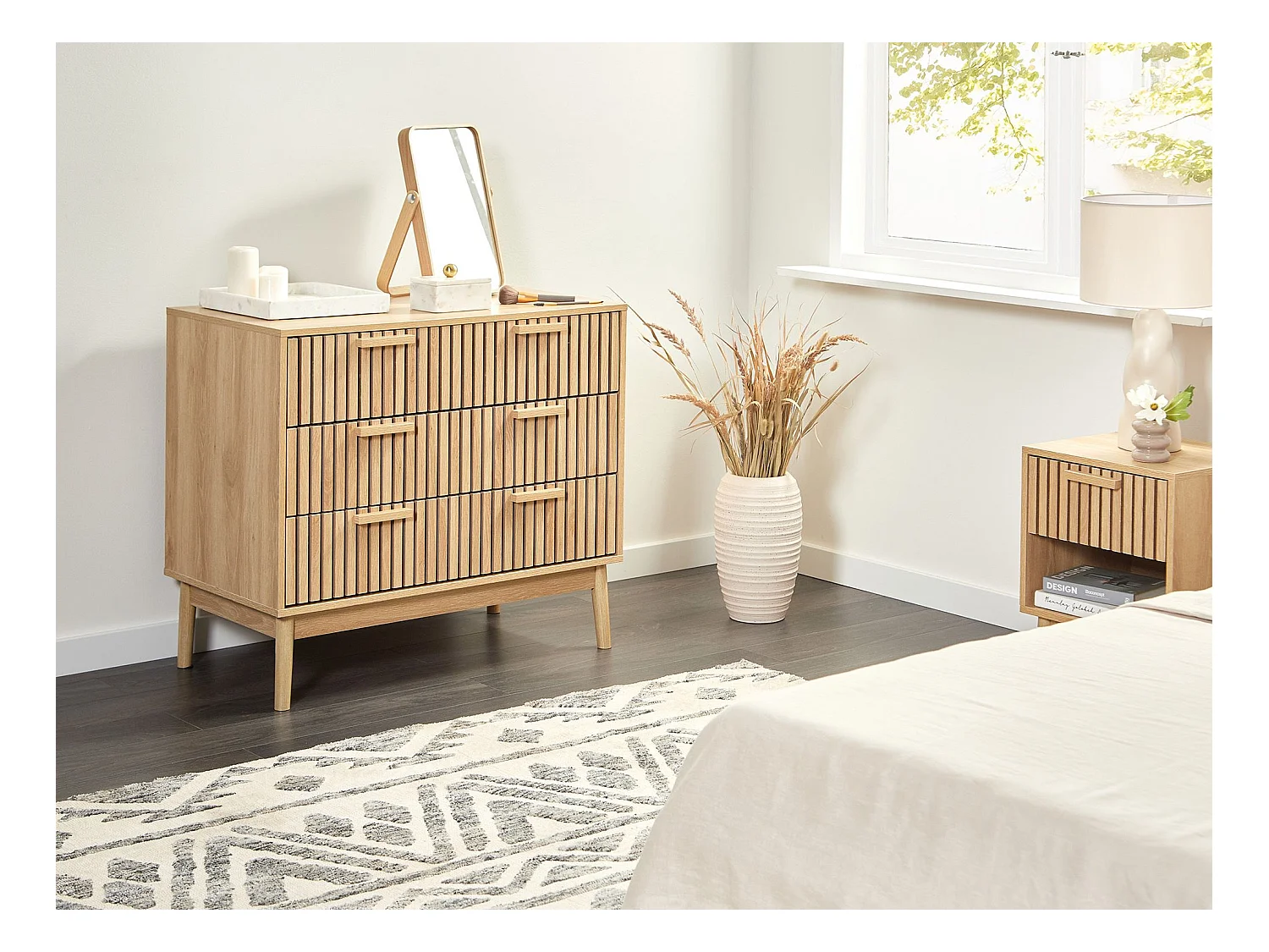 Ladekast 3 lades LYNWOOD Lichtbruin