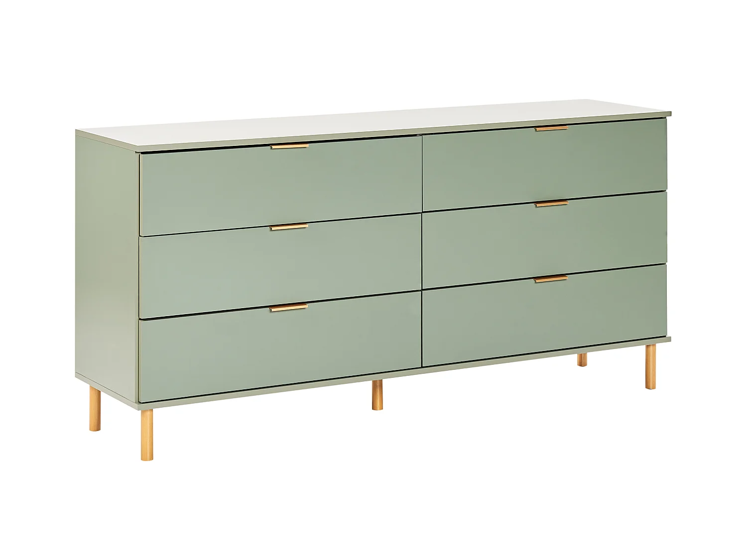 Cómoda 6 gavetas WALPOLE Verde