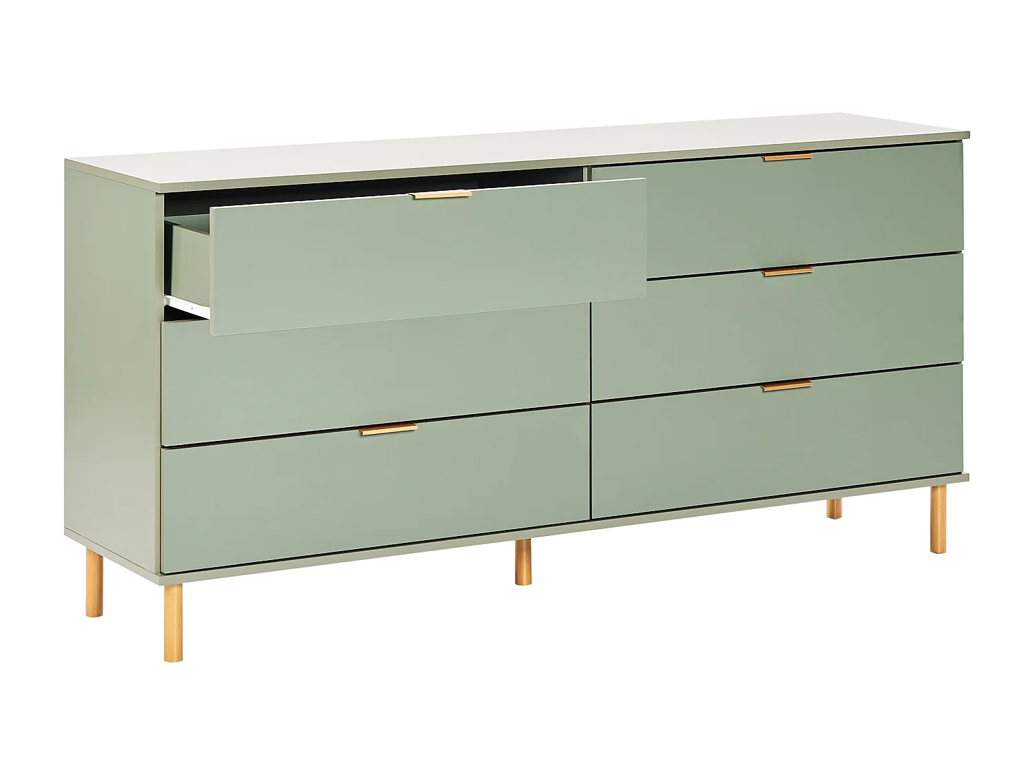Cómoda 6 gavetas WALPOLE Verde
