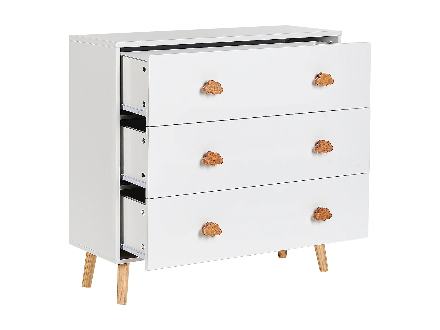 Commode à 3 tiroirs CLOUDY Blanc