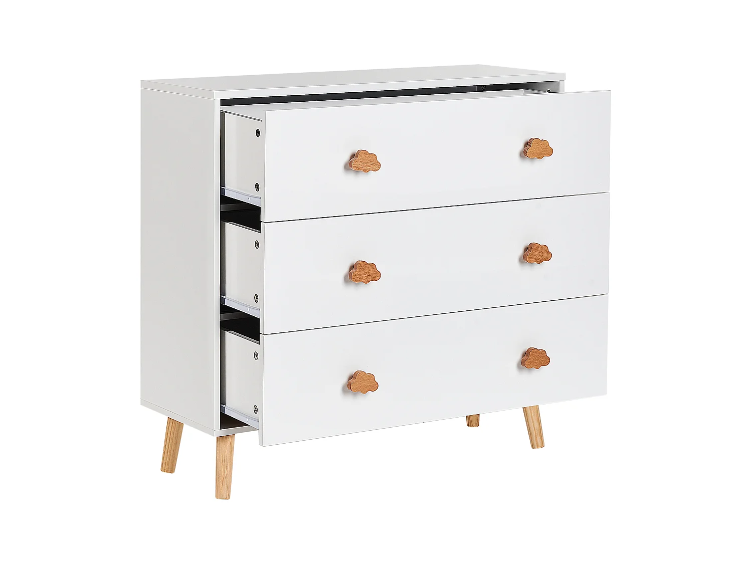 Commode à 3 tiroirs CLOUDY Blanc
